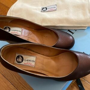 Lanvin wedge heels shoes. Brown/Bronze. Size 35